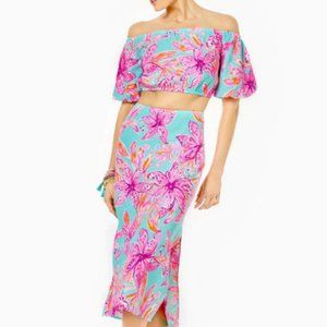 NWT Lilly Pulitzer Esmeray Two-Piece Off the Shoulder Dress Set S